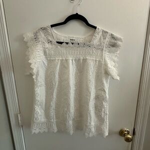White Eyelet/Lace Top